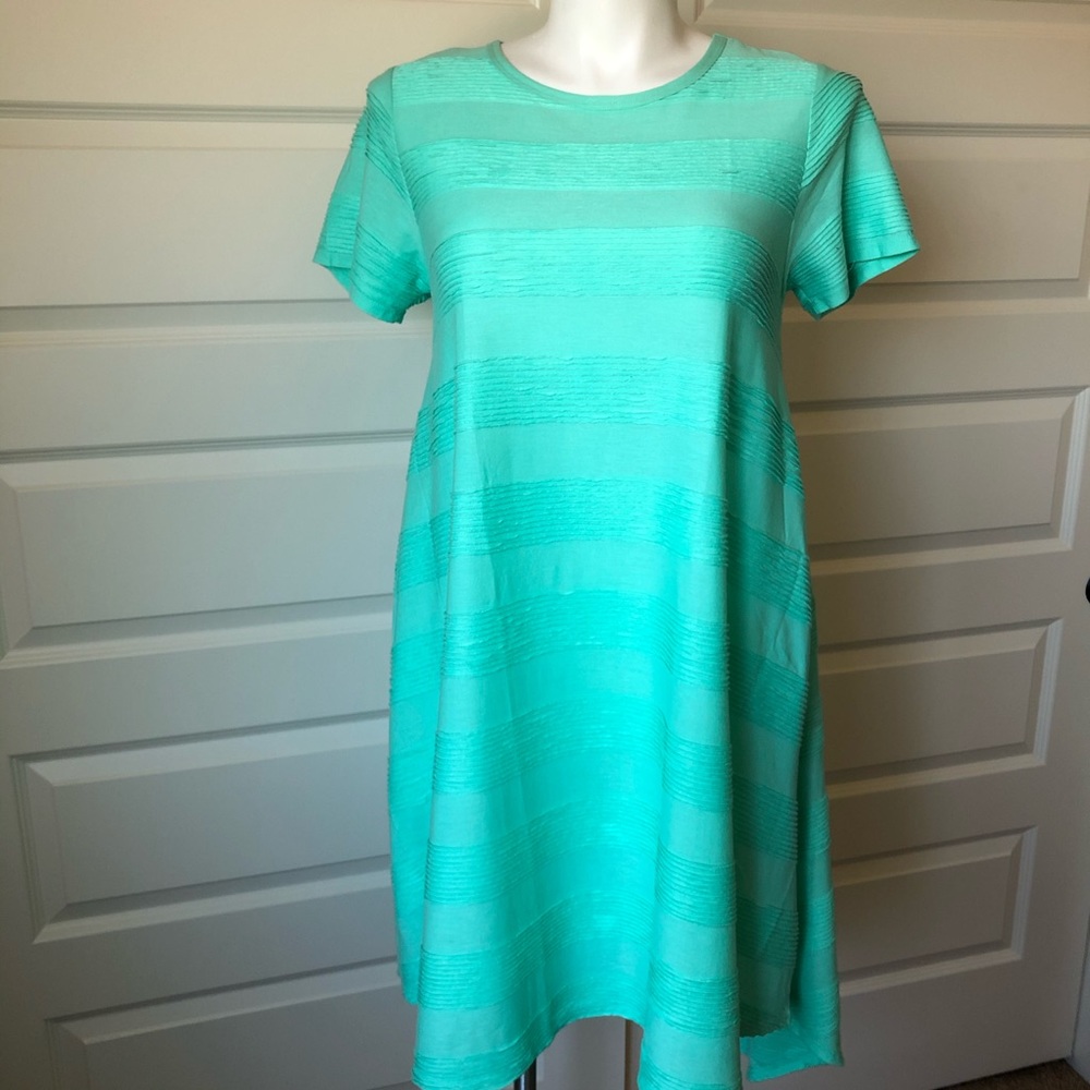Hard to Find Mint Green Ruffle Pintuck Stripe Carly